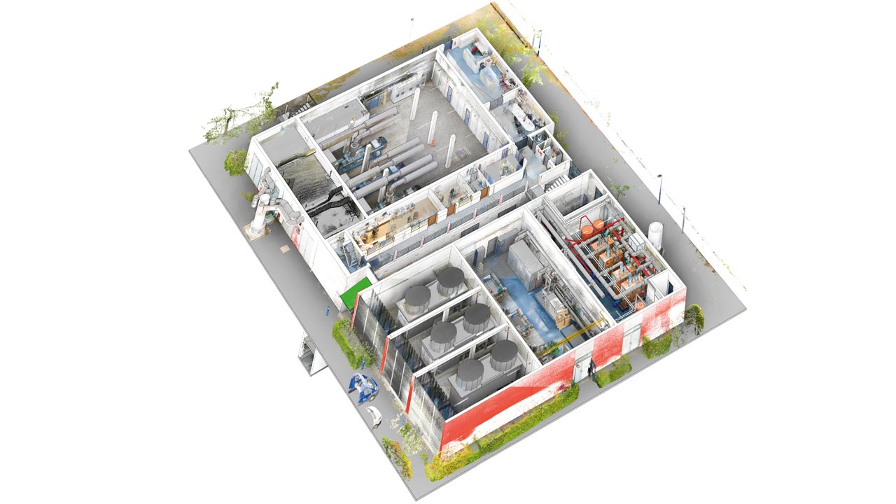 Grafik: 3D-Aufnahme von einem Gelände von oben